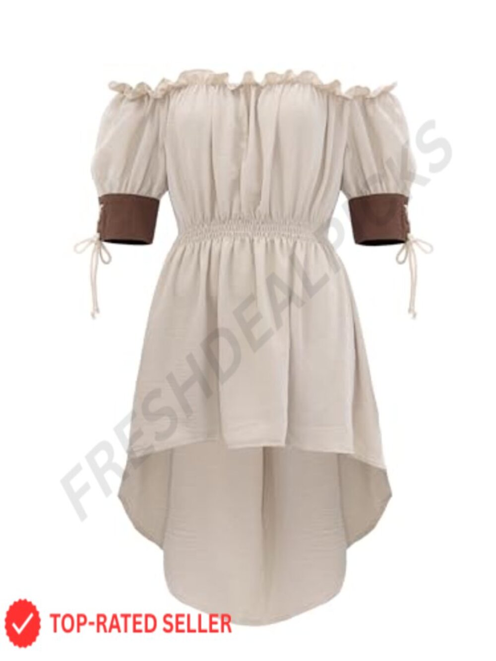 Off Shoulder Renaissance Blouse Victorian Peasant Puff Sleeve Top